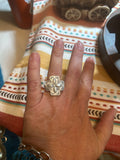 Small Cross Ring Adjustable Satin