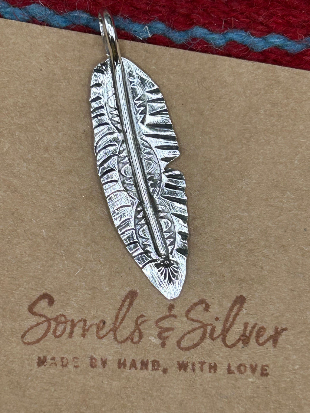 Stamped Feather Pendant
