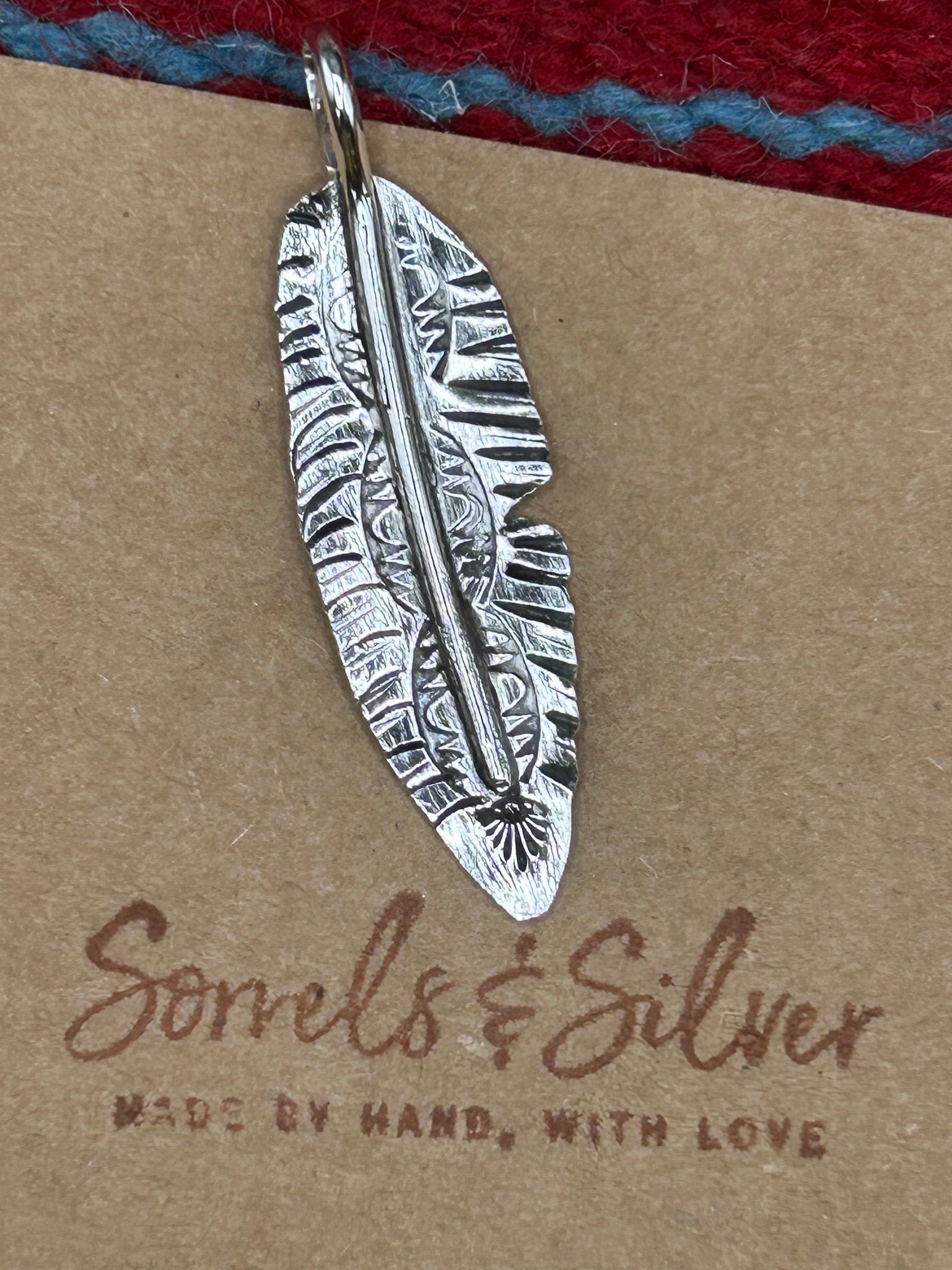 Stamped Feather Pendant