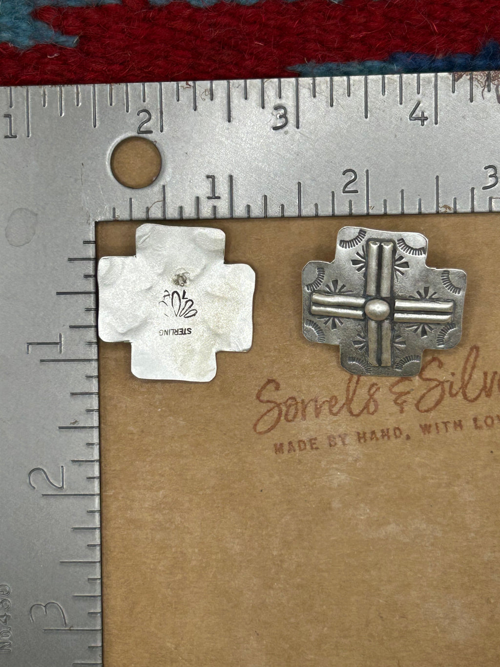 Mesa Cross Studs Satin