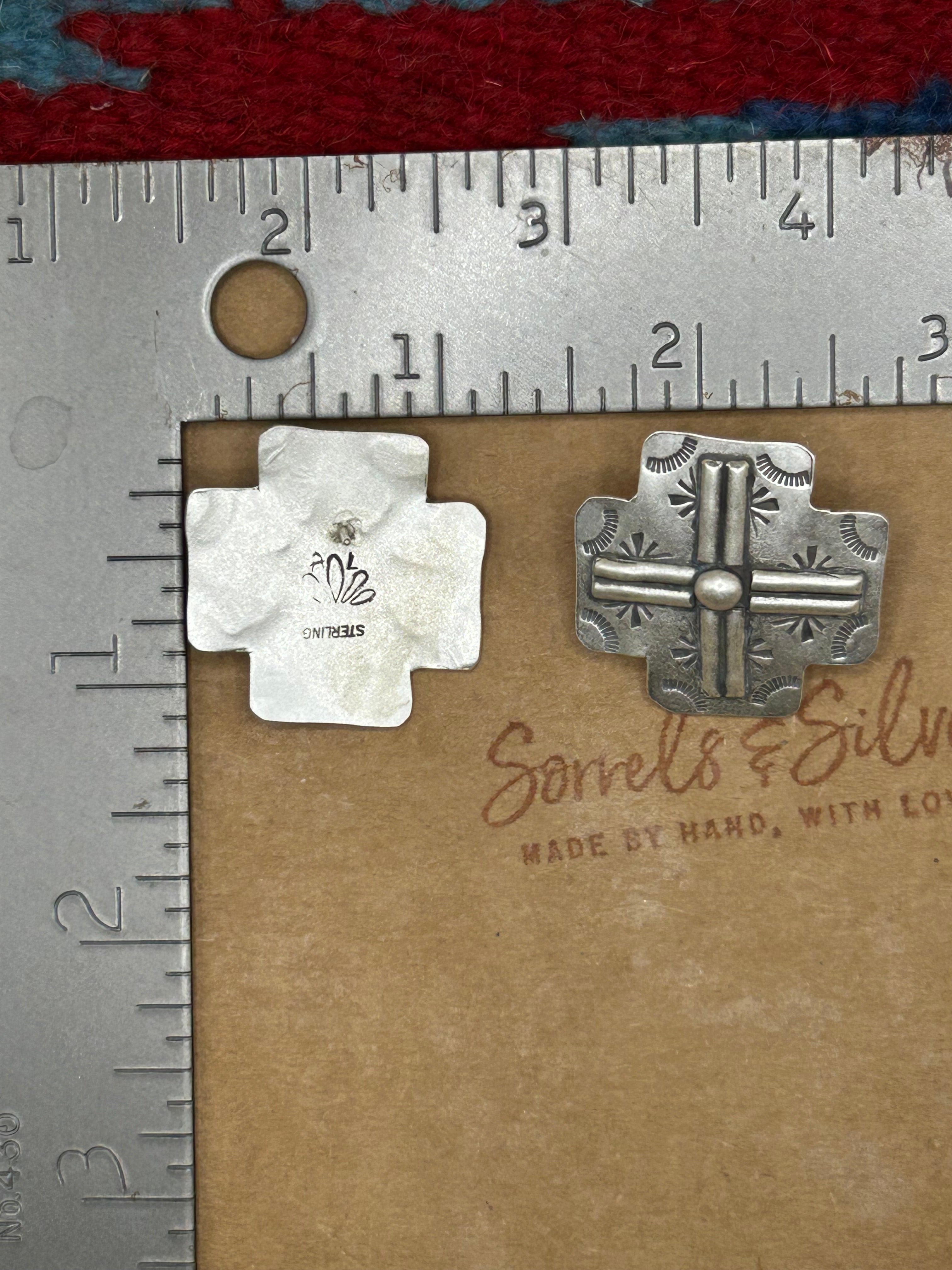 Mesa Cross Studs Satin