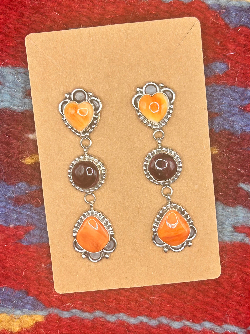 Orange & Purple Spiny Earrings