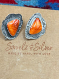 Orange Spiny Convertible Studs