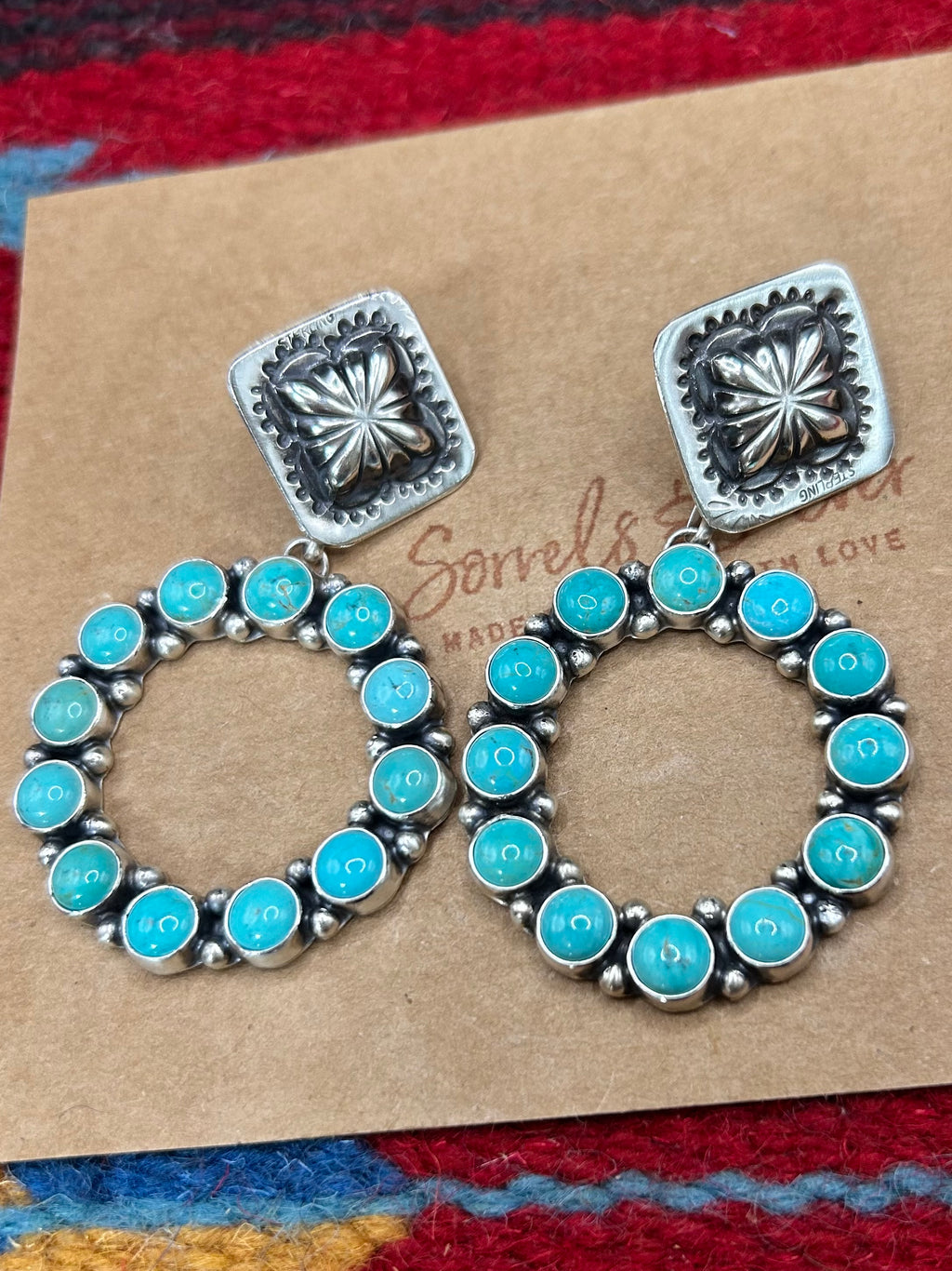 Large Turquoise Hoops