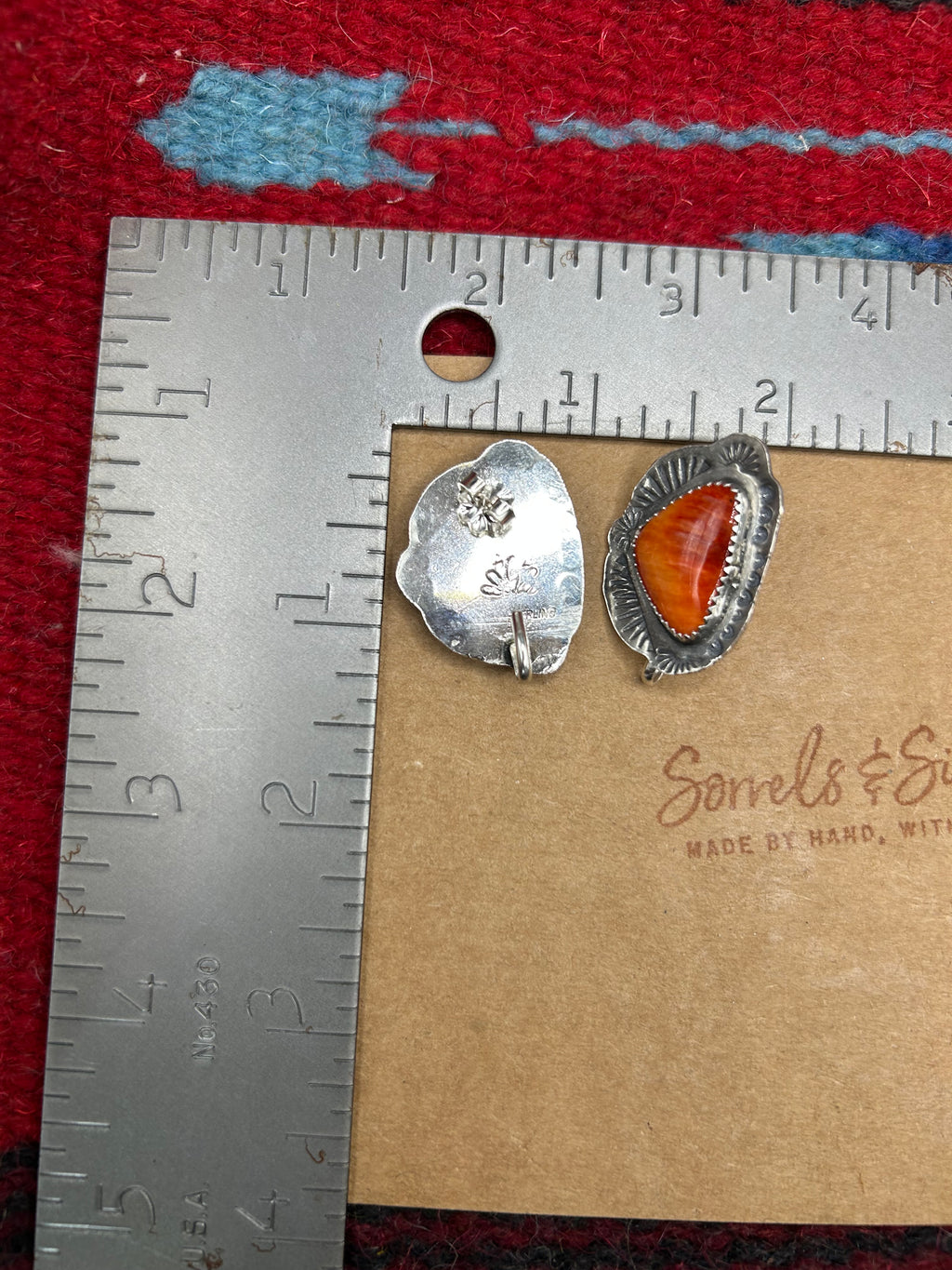 Orange Spiny Convertible Studs
