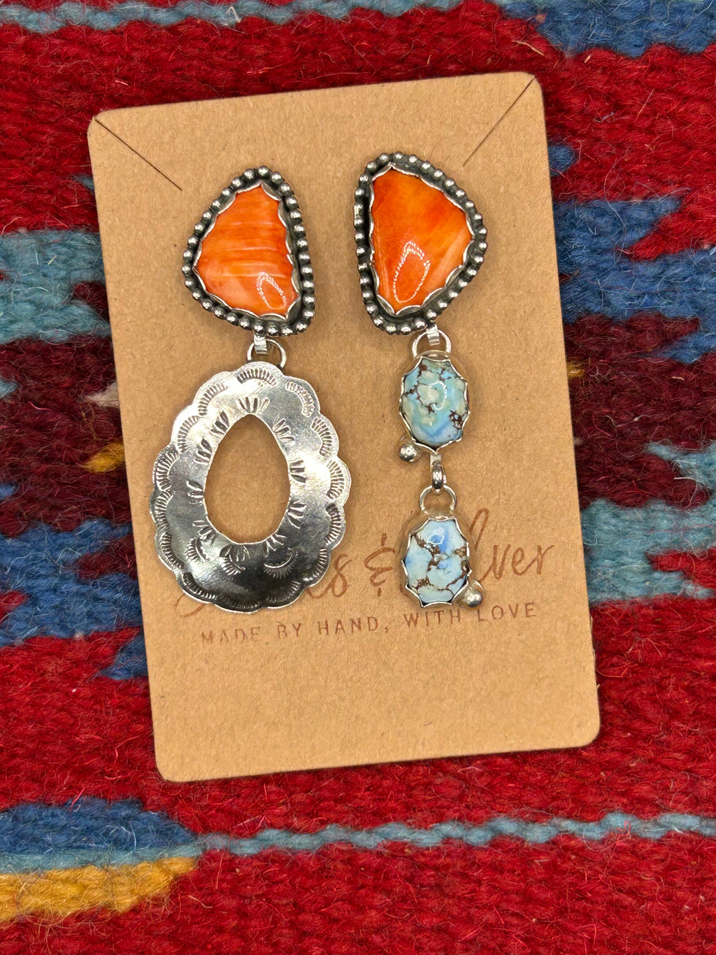 Orange Spiny Convertible Studs