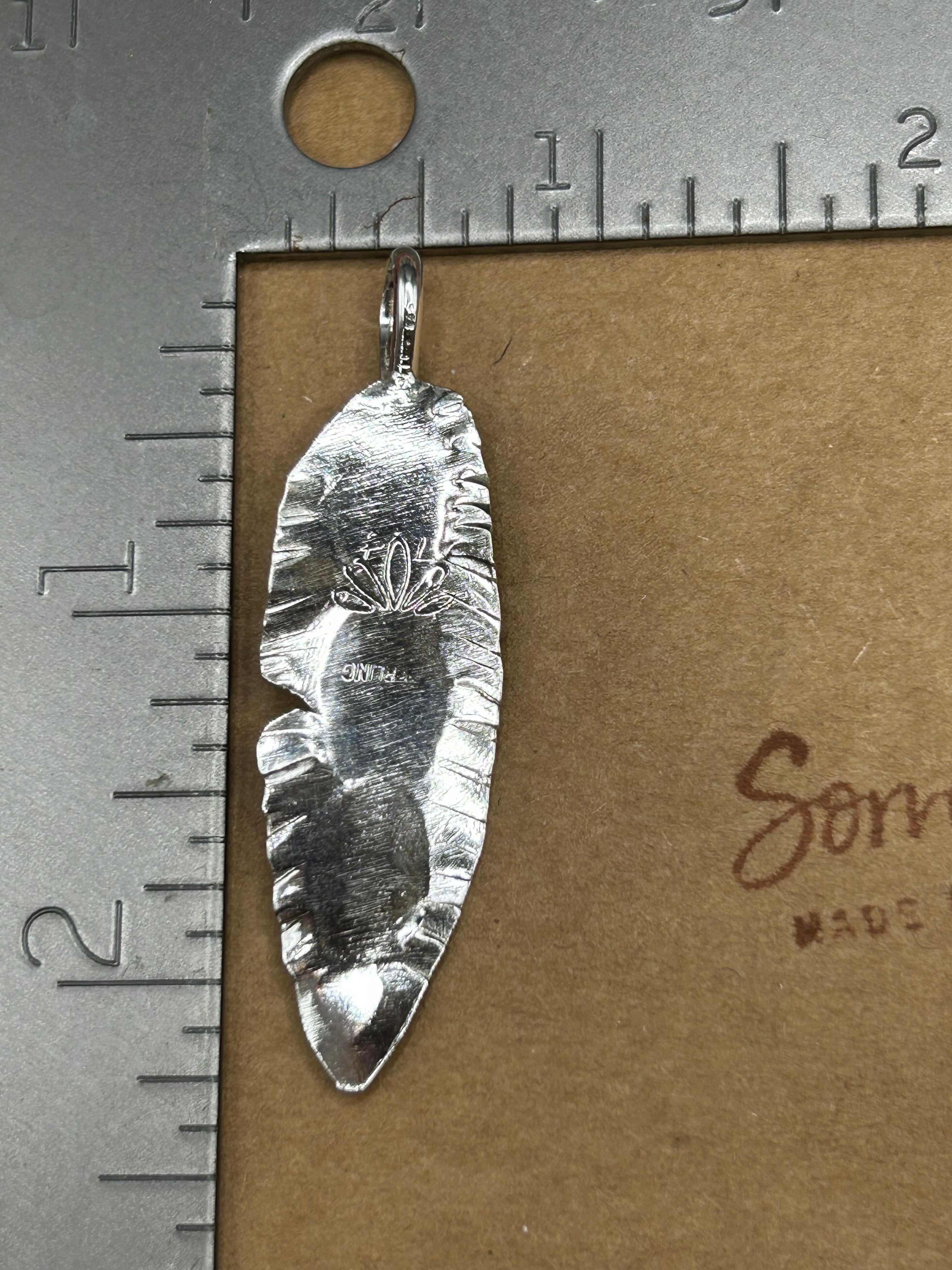 Stamped Feather Pendant