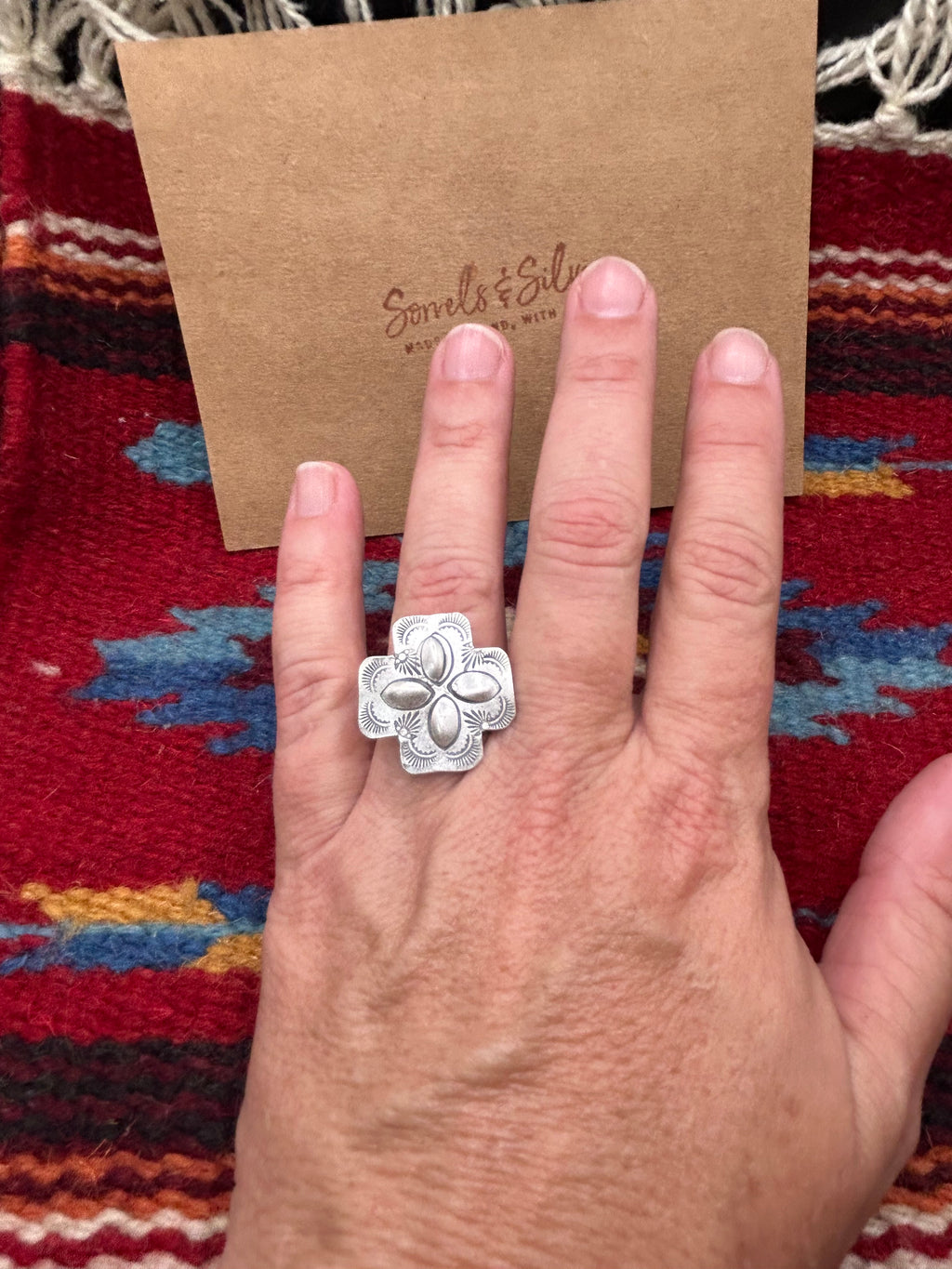 Small Cross Ring Adjustable Satin