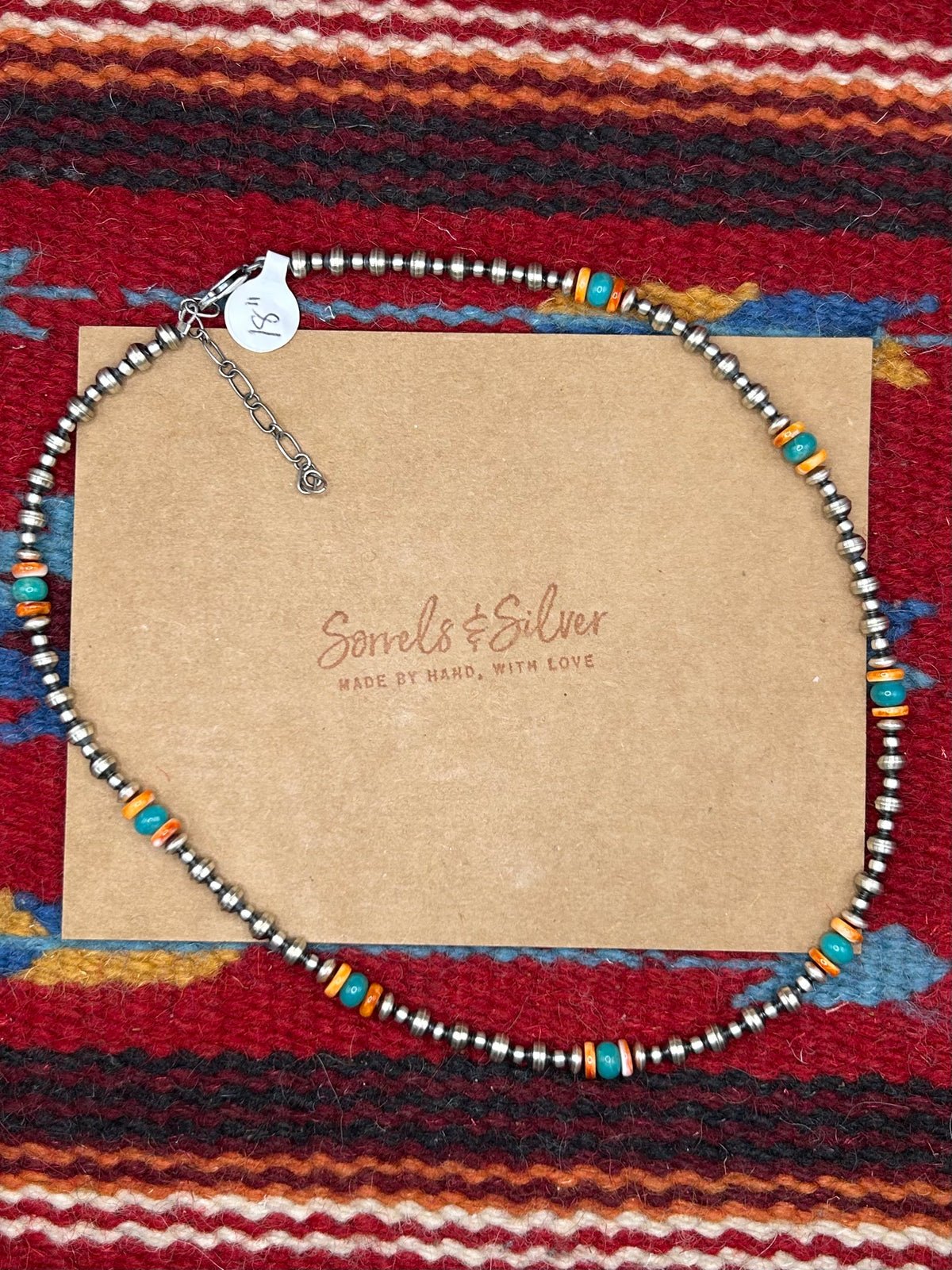Multi Stone Silver Bead Necklace