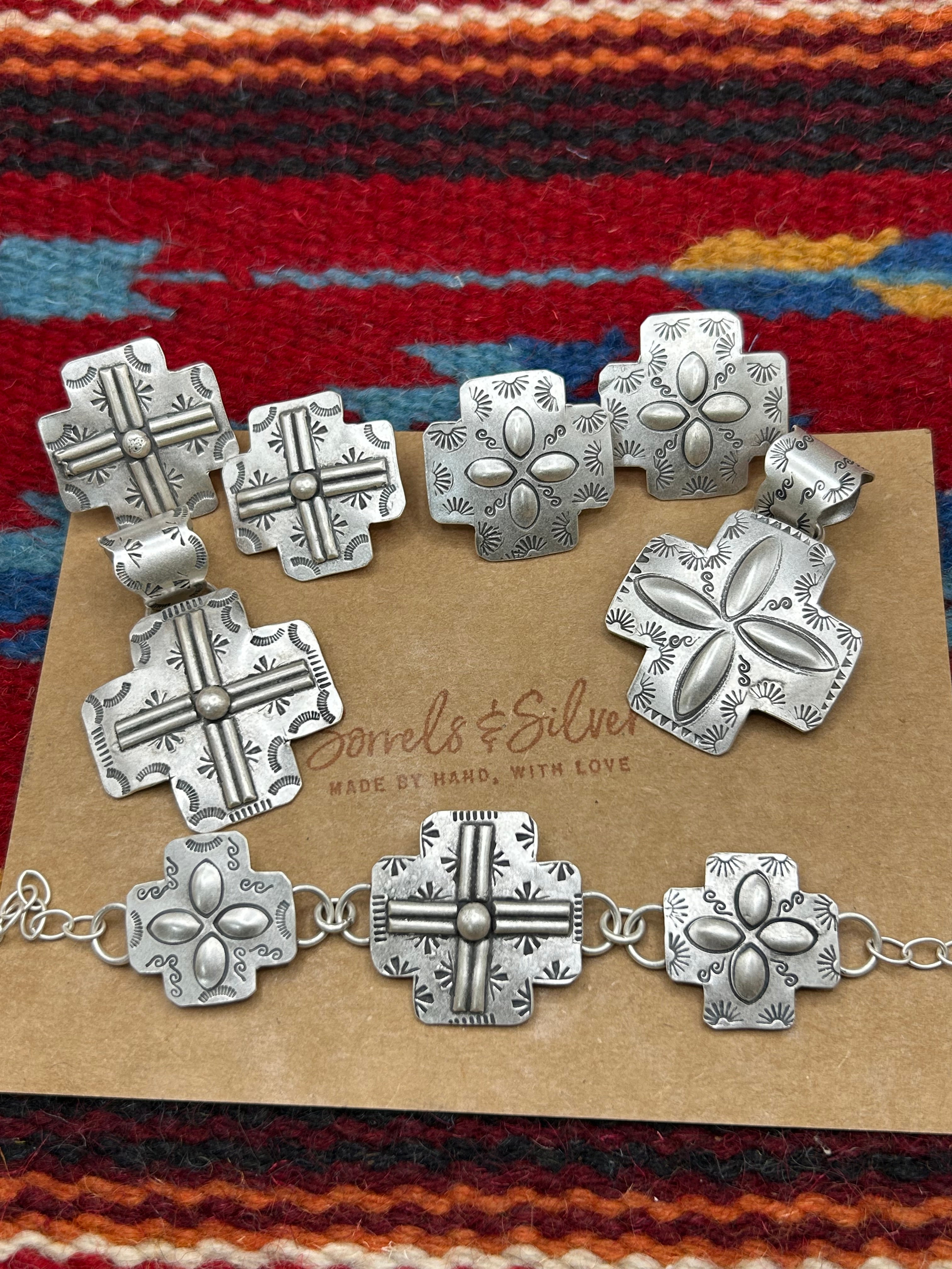 Satin Canyon Blossom Cross Pendant