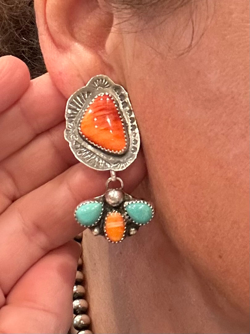 Kingman & Orange Spiny Dangles