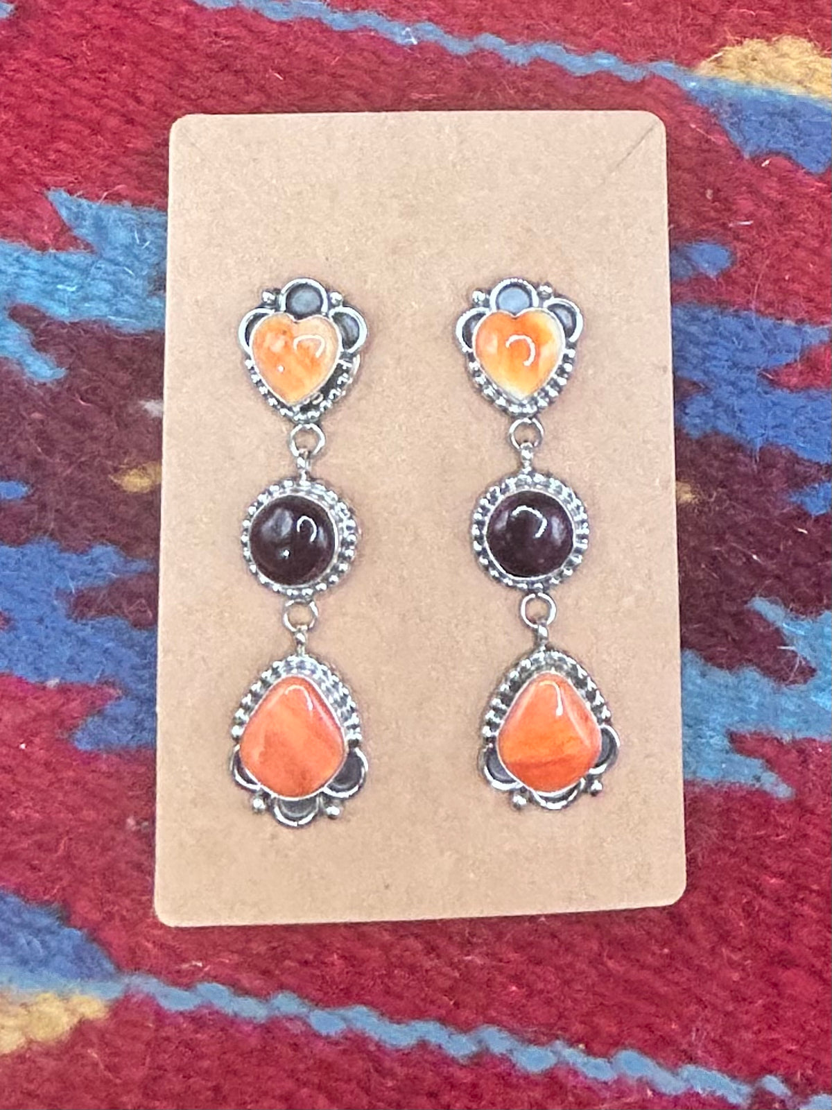 Orange & Purple Spiny Earrings