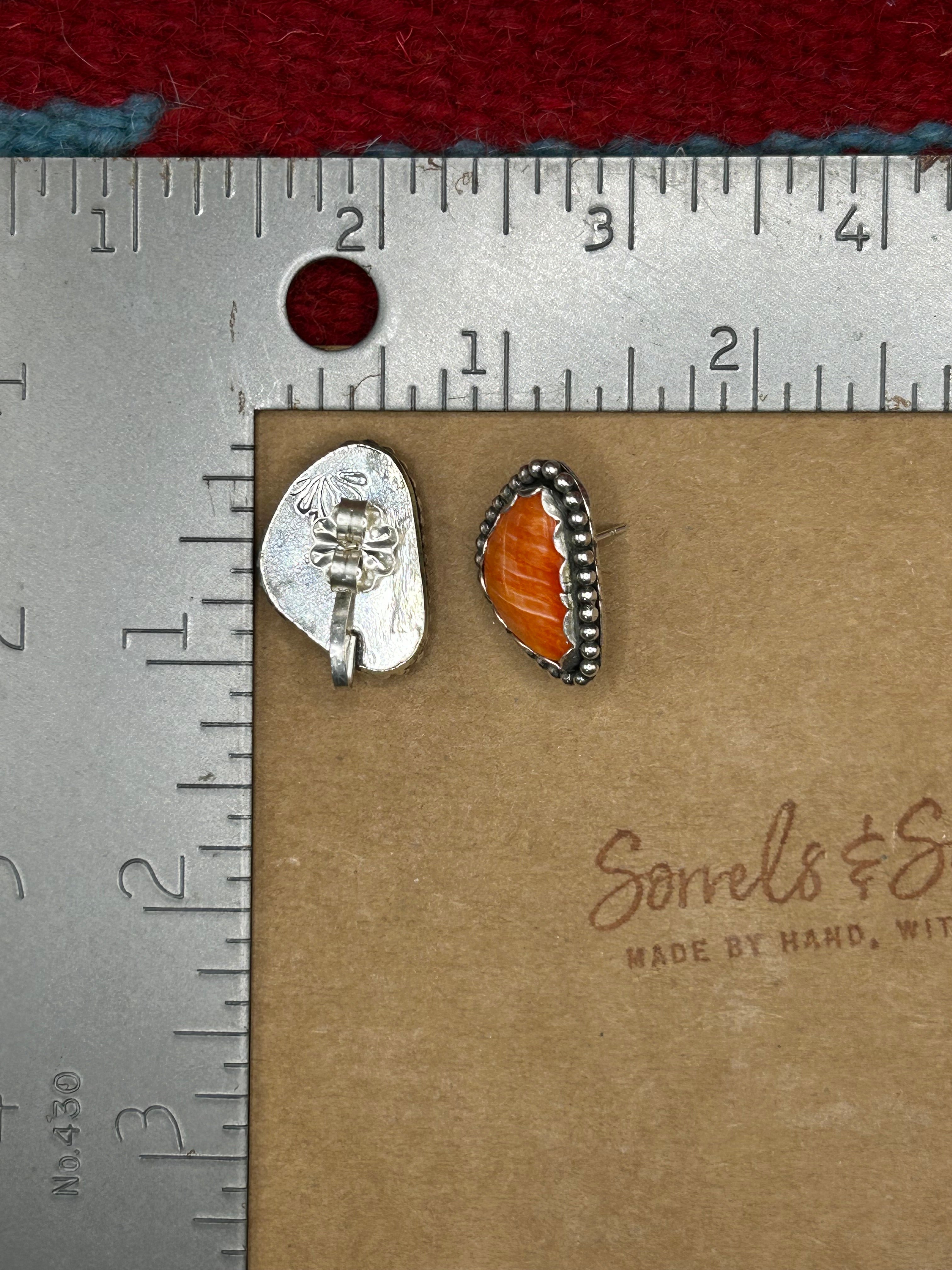 Orange Spiny Convertible Studs