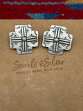 Mesa Cross Studs Satin