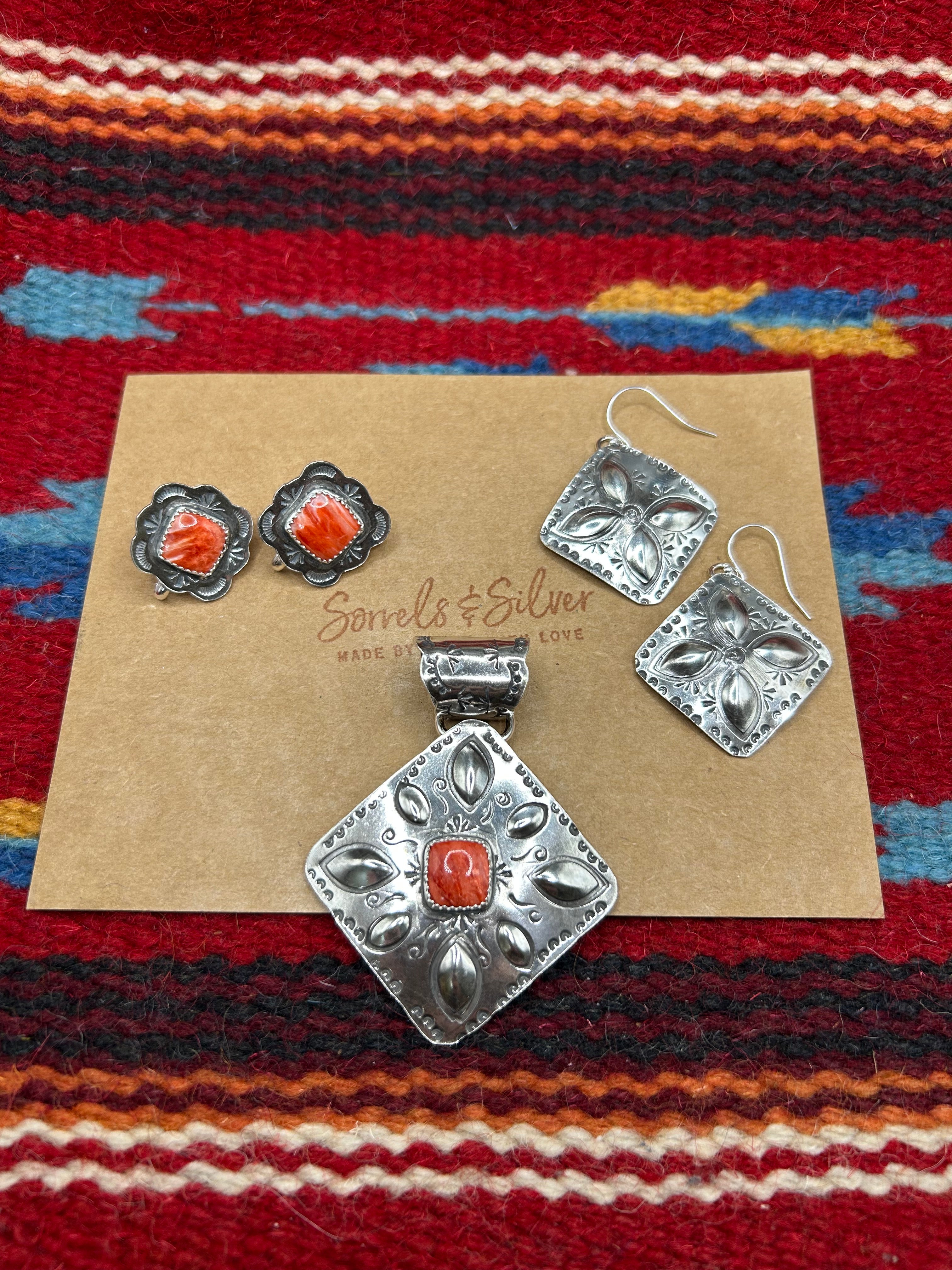 Red Spiny Convertible Earrings