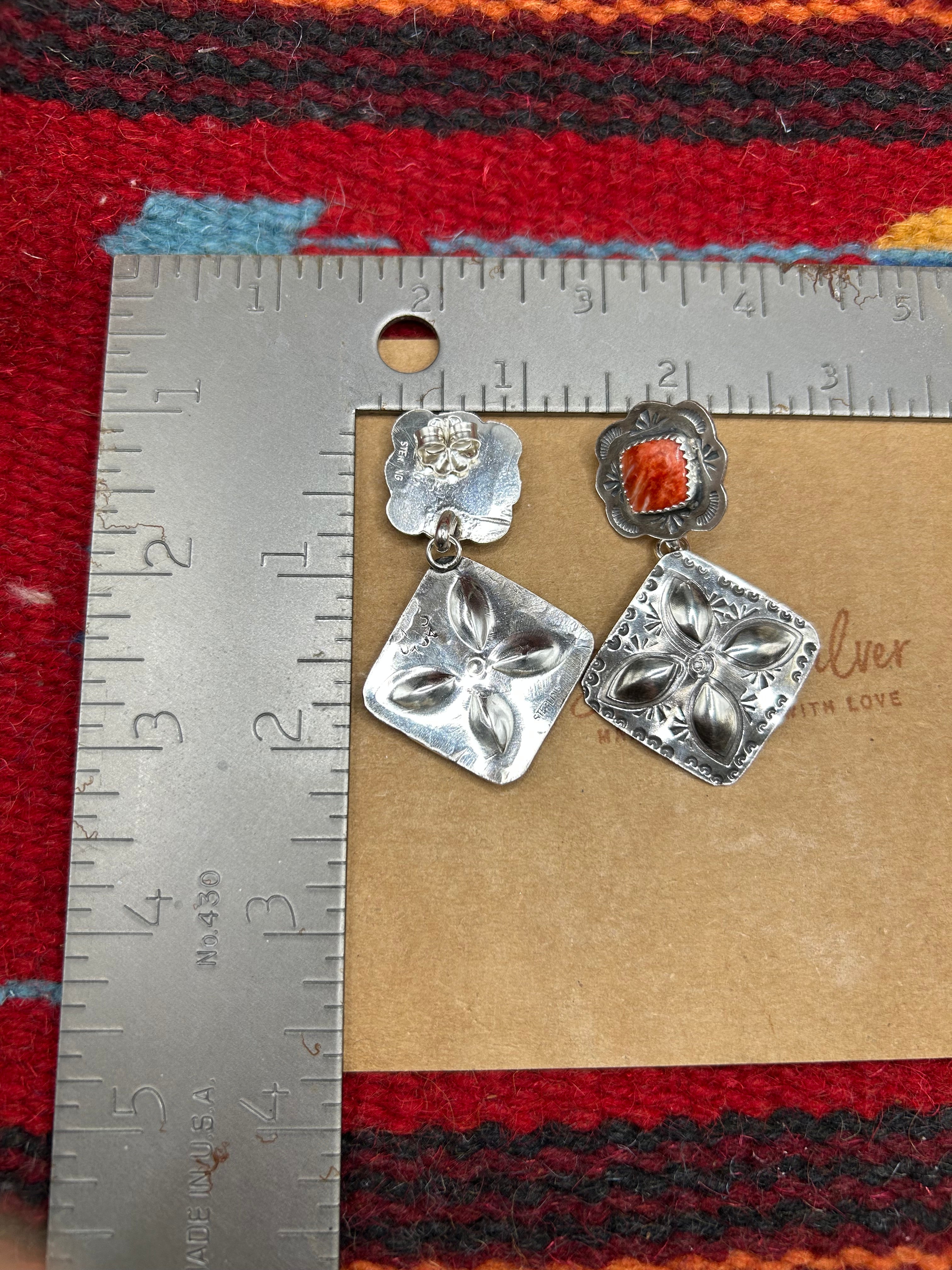 Red Spiny Convertible Earrings