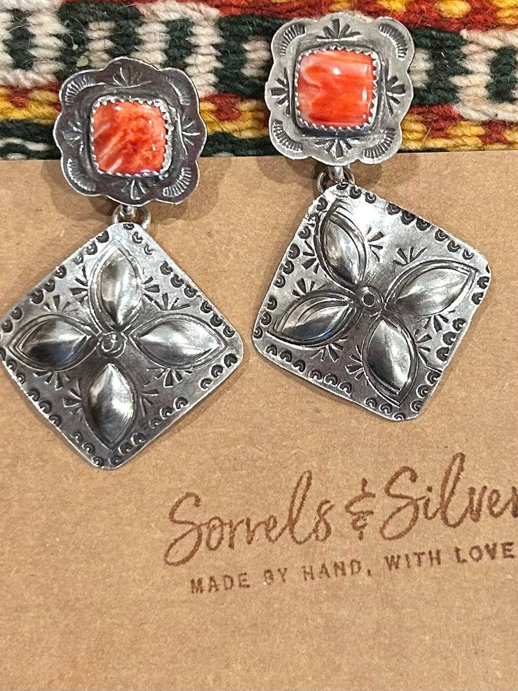 Red Spiny Convertible Earrings