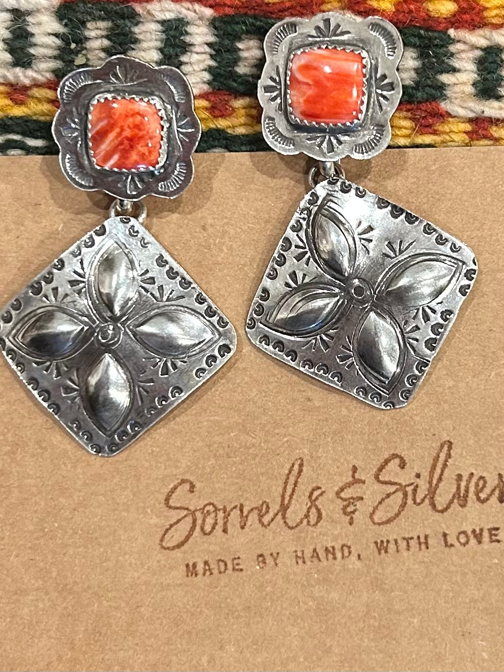 Red Spiny Convertible Earrings